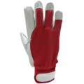 Pig Grain Leather Protective Gloves with Red Back